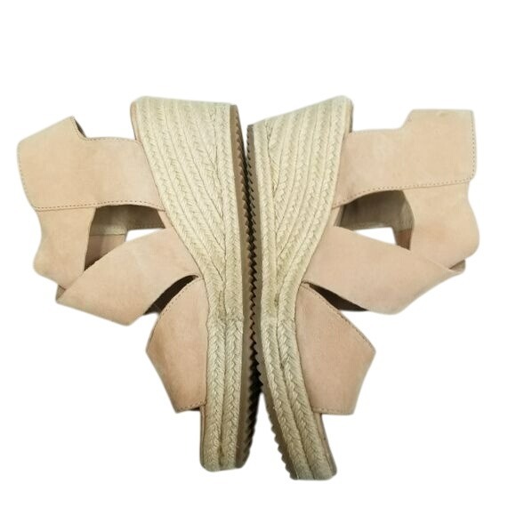 Eileen Fisher 'Willow' espadrille Chunky Wedge Tan Neutral Color Hook & Loop 8.5 - Picture 8 of 14